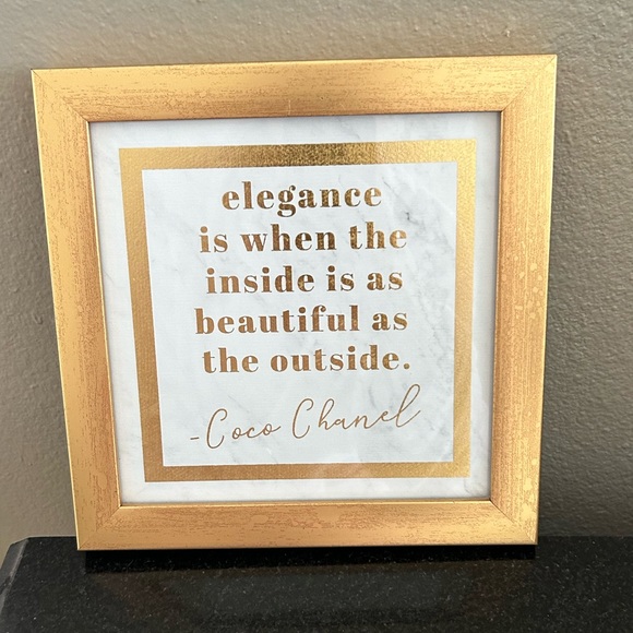 GOLD FRAMED 8x8 COCO CHANEL Quote WALL ART PRINTS - Picture 1 of 4